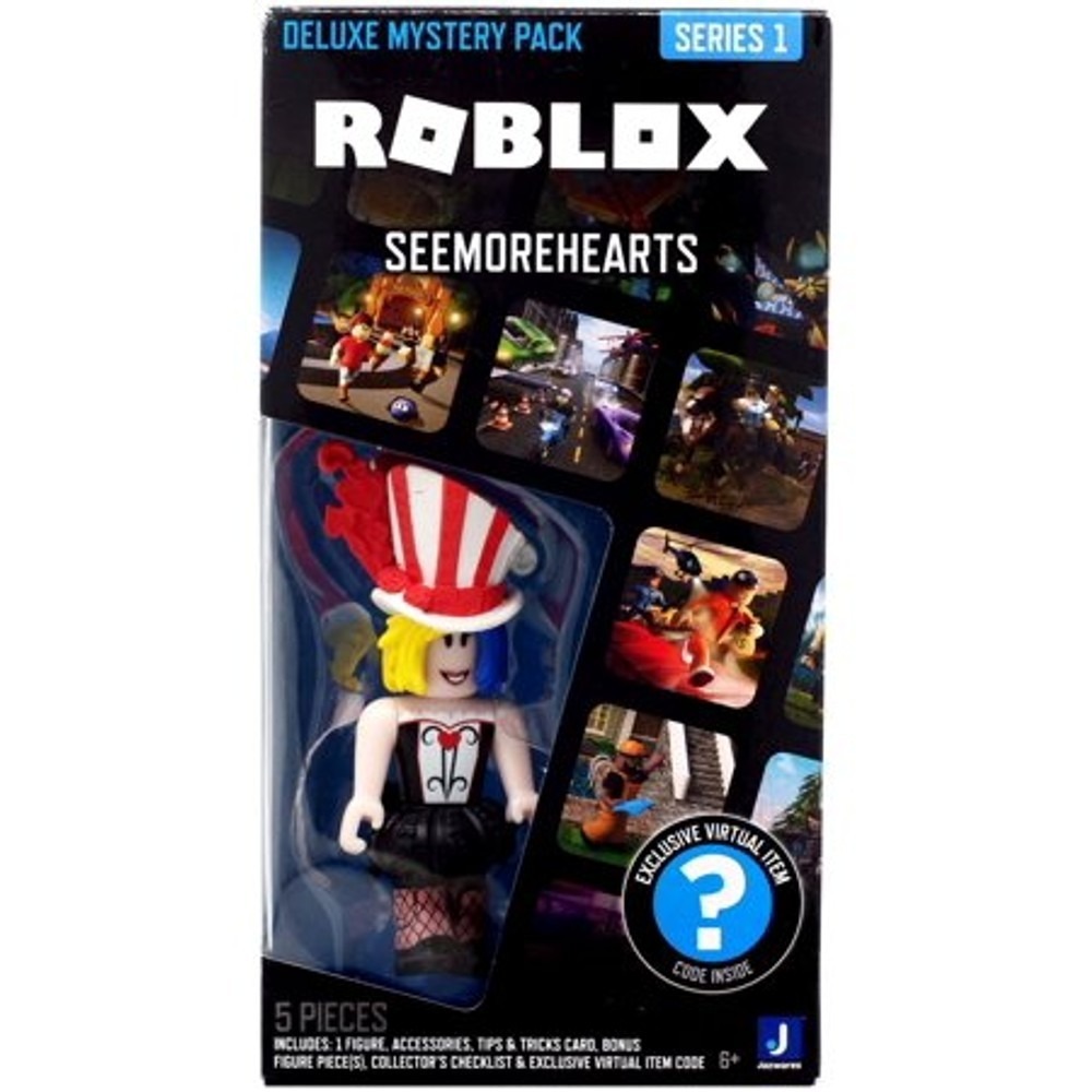 Roblox Deluxe Mystery Pack Series 1 SeeMoreHearts Figure Virtual Item Code NEW